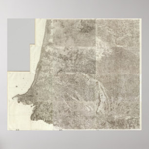 Poster Carte composite de France 3