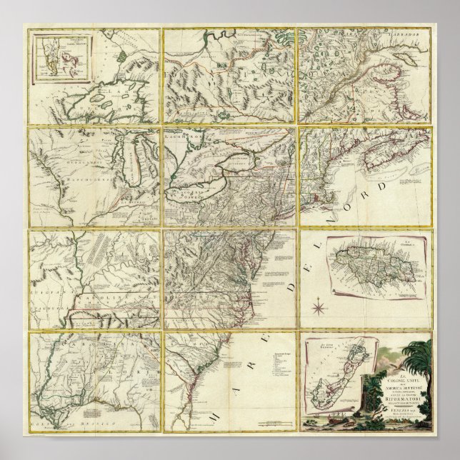 Poster Carte composite des États-Unis (Devant)