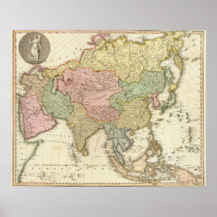 Poster Carte couleur main asiatique