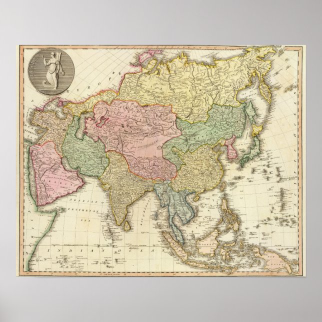 Poster Carte couleur main asiatique (Devant)