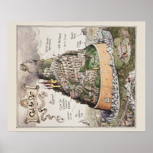 Poster Carte Cul de Sac et des lieux adjacents (Devant)