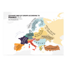 Carte culinaire de l'Europe selon la France