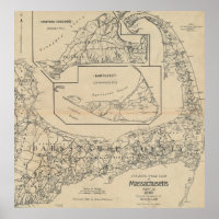 Carte cycliste vintage Cape Cod (1893)