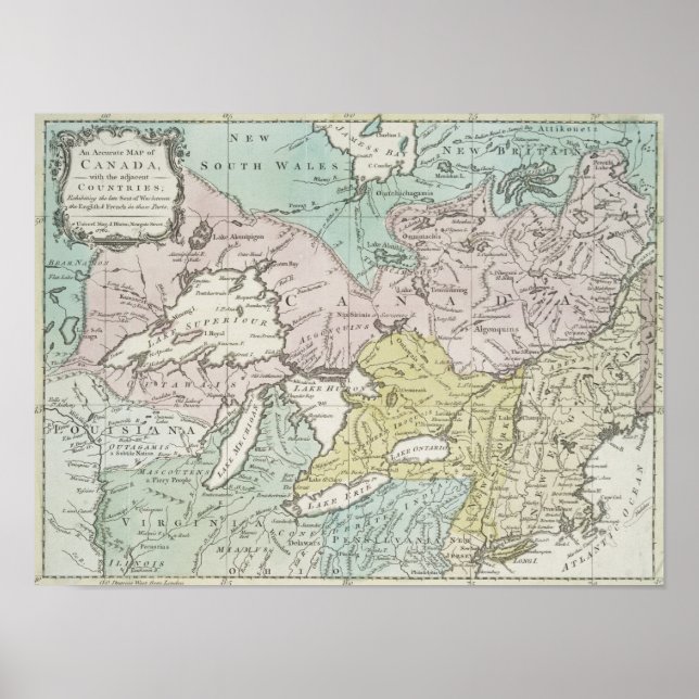 Poster Carte d'accès du Canada 1761 (Devant)