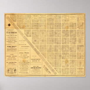Poster Carte d'affaires de San Francisco