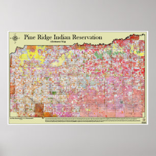 Poster Carte d'Allottment de réserve indienne de Ridge de