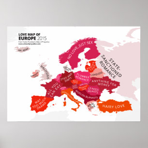 Poster Carte d'amour de l'Europe