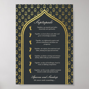 Poster Carte d'anniversaire Saptapadi Sept Étapes