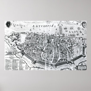 Poster Carte d'Anvers