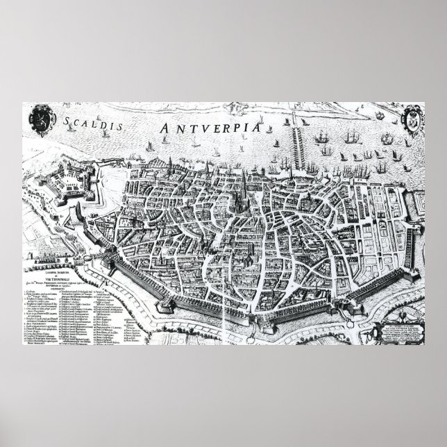 Poster Carte d'Anvers (Devant)