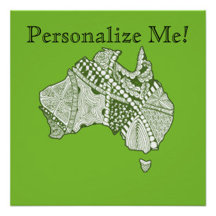 Poster Carte d'art couleur Australie personnalisée