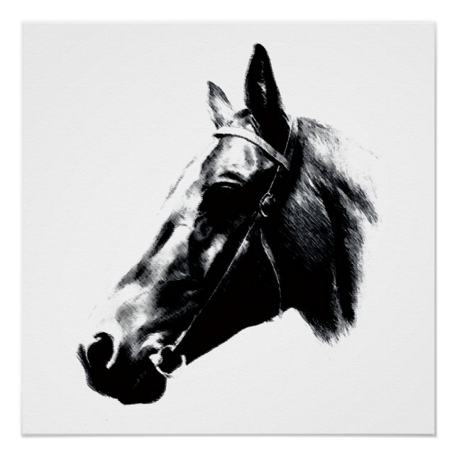 Poster Carte d'artisanat de dessin de cheval (Devant)