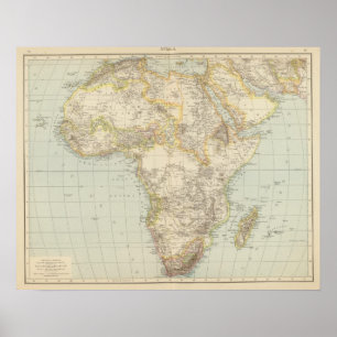 Poster Carte d'atlas de l'Afrique
