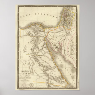 Poster Carte d'atlas de Moyen-Orient