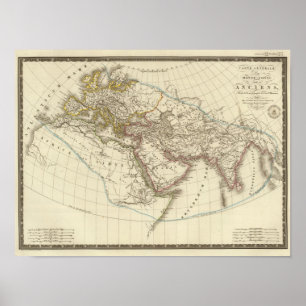 Poster Carte d'atlas de Paris