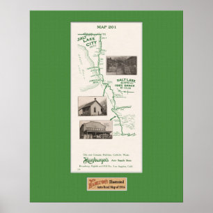 Poster Carte de 1914, Salt Lake City et Orr's Ranch