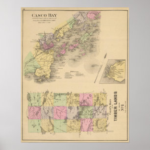Poster Carte de baie de Casco