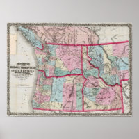 Carte de Bancroft de Oregon, Washington, Idaho