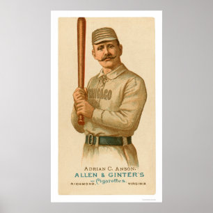 Poster Carte de base-ball d'Anson de casquette 1887