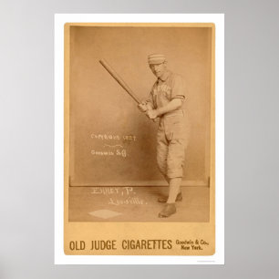 Poster Carte de base-ball rouge d'Ehret 1889
