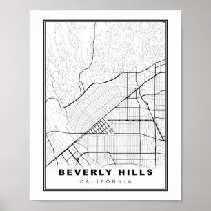 Poster Carte de Beverly Hills