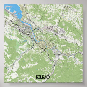Poster Carte de Bilbao Espagne