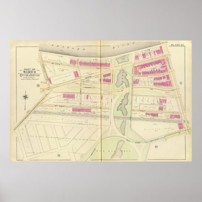 Poster Carte de Boston 29 (Devant)