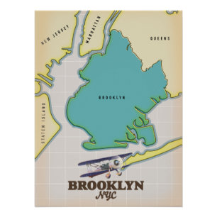 Poster Carte de Brooklyn New York