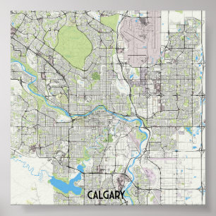 Poster Carte de Calgary