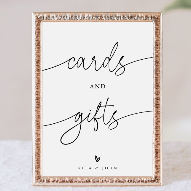 Poster Carte de calligraphie et cadeau Favoriser Mariage  (Créateur téléchargé)
