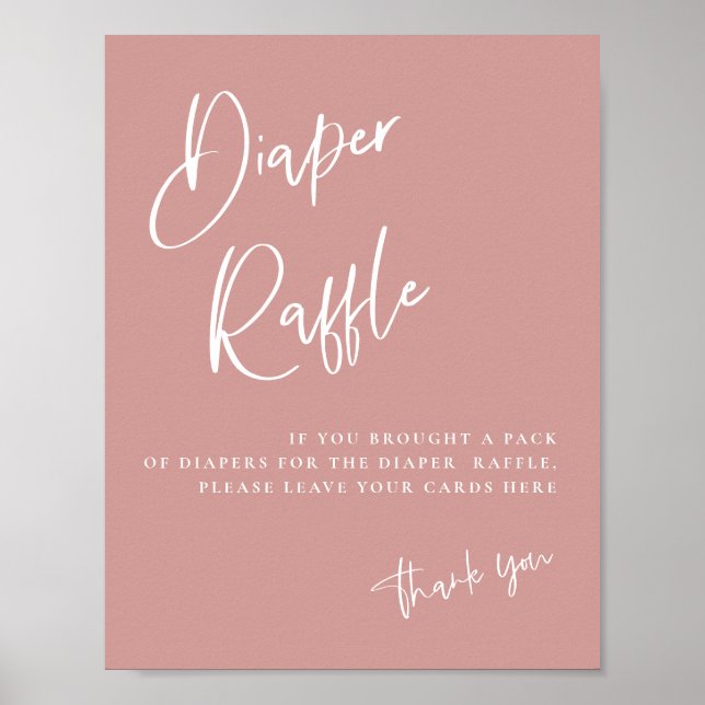 Poster Carte de carafe Baby shower Rose rose (Devant)