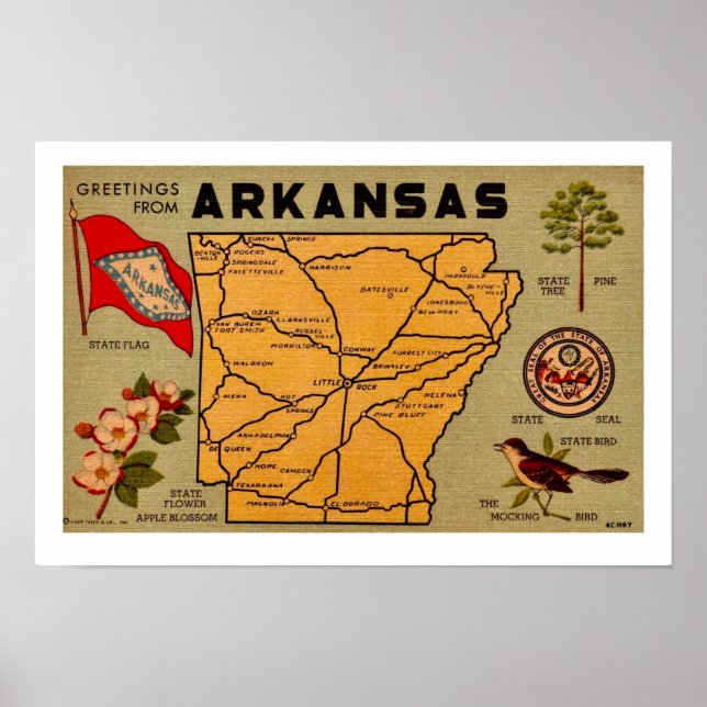Poster Carte de carte postale Old Arkansas Imprimer (Devant)