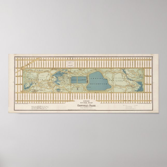 Poster Carte de Central Park 1875 (Devant)