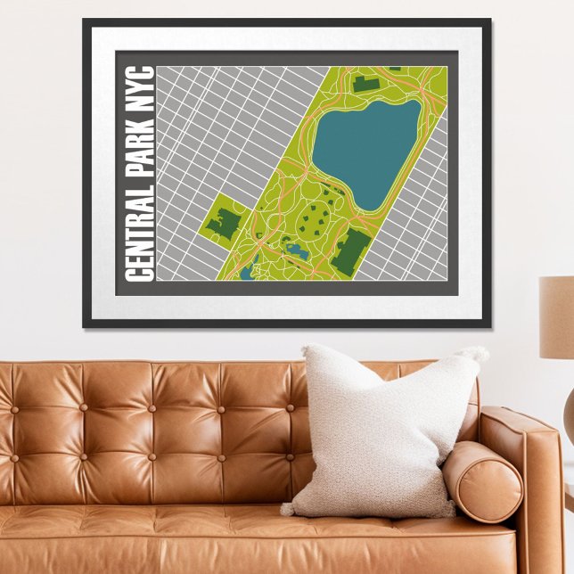 Poster Carte de Central Park moderne New York City (Créateur téléchargé)