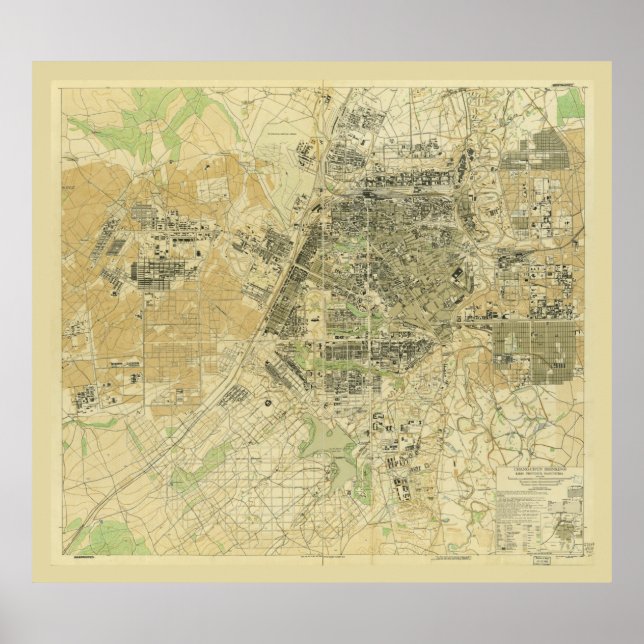 Poster Carte de Changchun, province de Jilin, Chine (1945 (Devant)