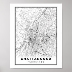 Poster Carte de Chattanooga