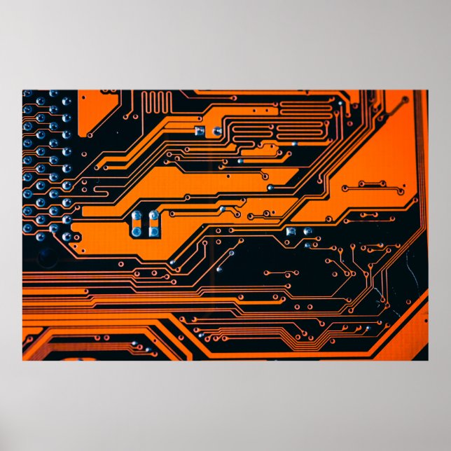 Poster Carte de circuit. Matériel informatique électroniq (Devant)