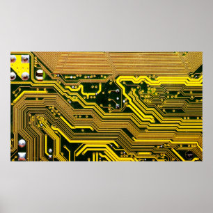 Poster carte de circuits informatiques, abstraite, a