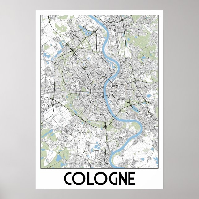 Poster Carte de Cologne (Devant)