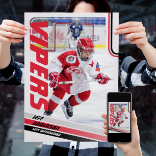 Poster Carte de commerce de hockey sur glace