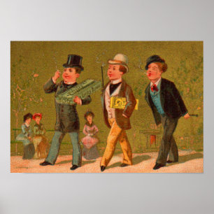 Poster Carte de commerce victorienne Little Beauties ciga