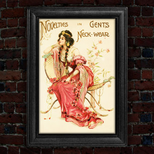 Poster Carte de commerce vintage 1904 pour les nouveautés