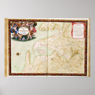Poster Carte de Concarneau