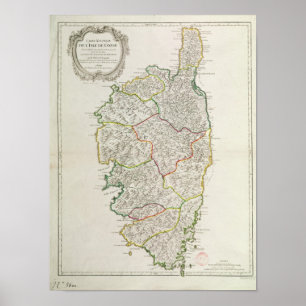 Poster Carte de Corse