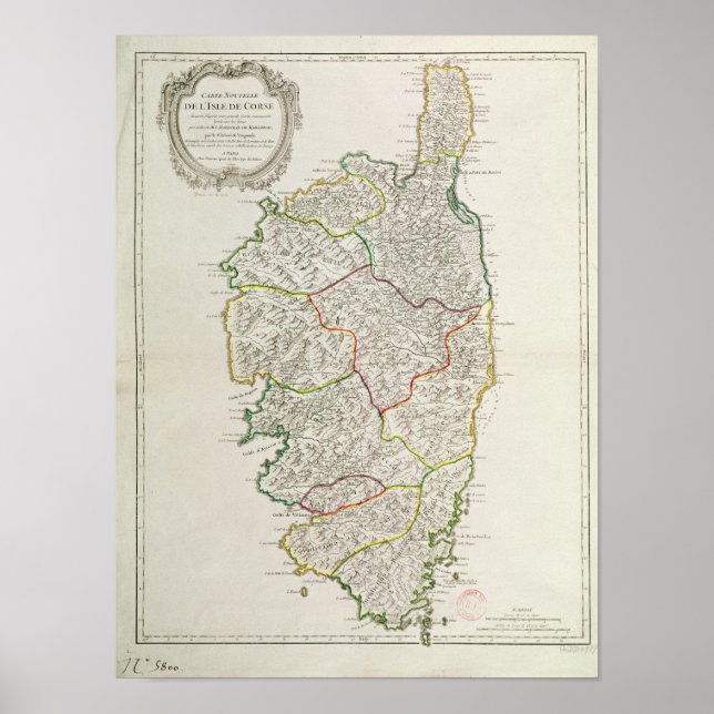 Poster Carte de Corse (Devant)