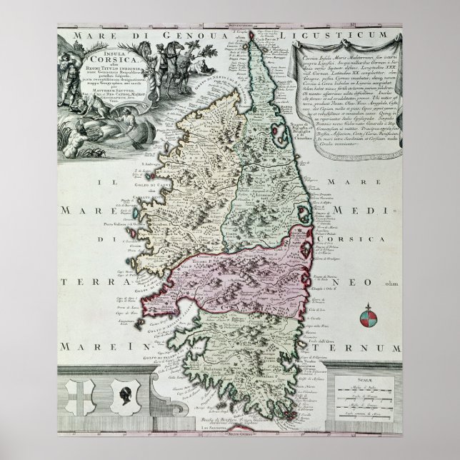 Poster Carte de Corse (Devant)