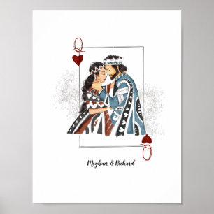 Poster Carte de couple King Queen