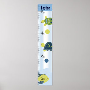 Poster Carte de croissance de la vie de la tortue/de la m