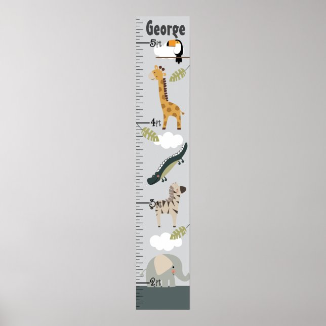 Poster Carte de croissance des animaux de la Jungle Ne ch (Devant)