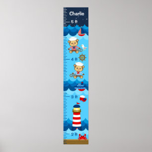 Poster Carte de croissance du singe mâle et de la marine